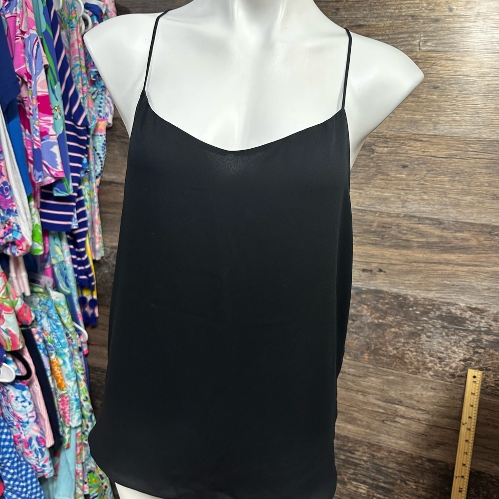 LOFT Black Fitted Backless Camisole Tank Top